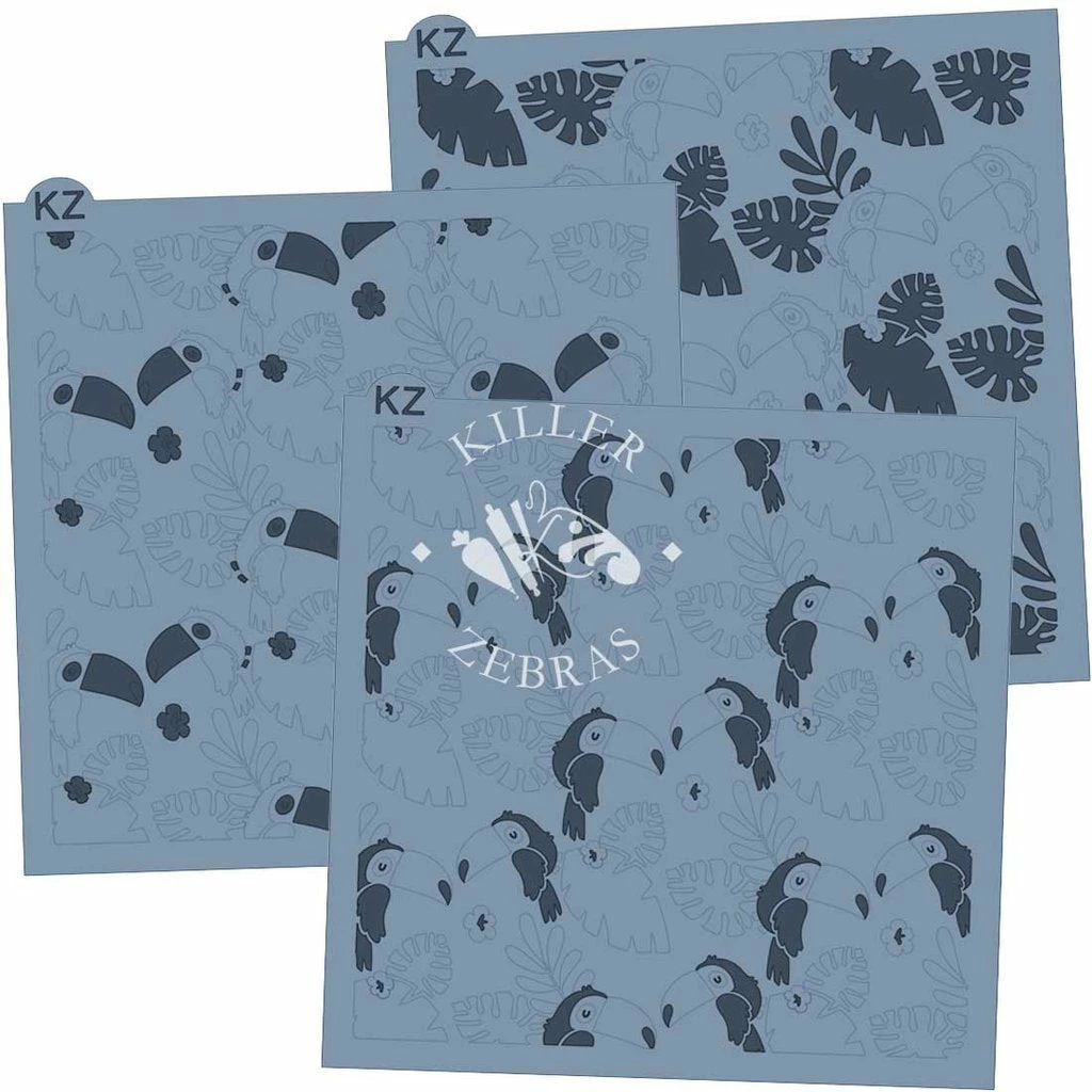 Killer Zebras Stencils Toucans 3pc KZ Stencil 4 Killer Zebras Stencils Toucans 3pc KZ Stencil