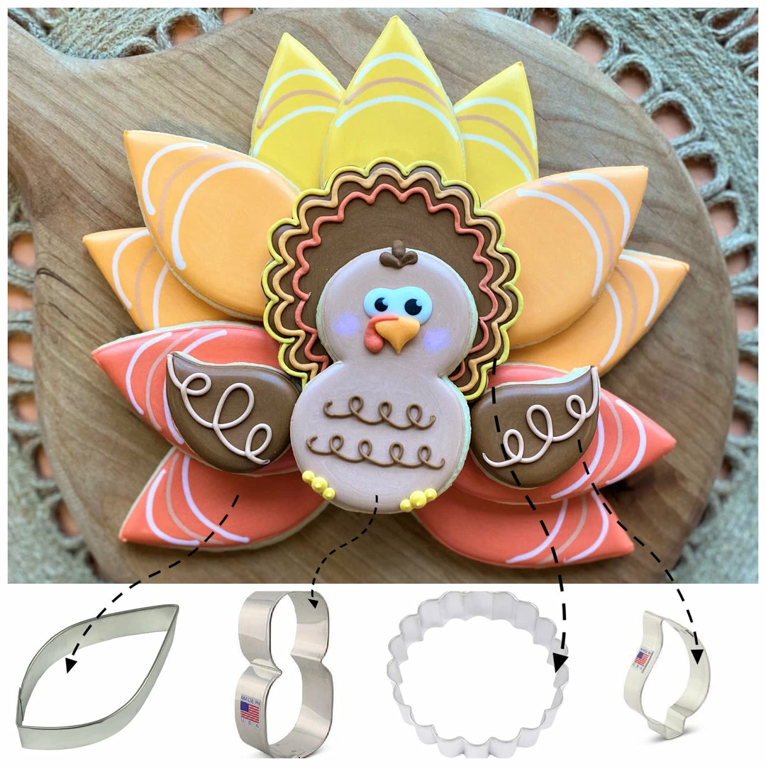 Ann Clark Turkey Platter Cookie Cutter Set Cutters 5 Ann Clark Turkey Platter Cookie Cutter Set Cutters
