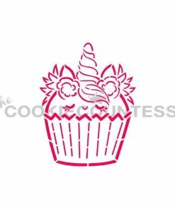 Cookie Countess Unicorn Cupcake DWC/PYO Stencil