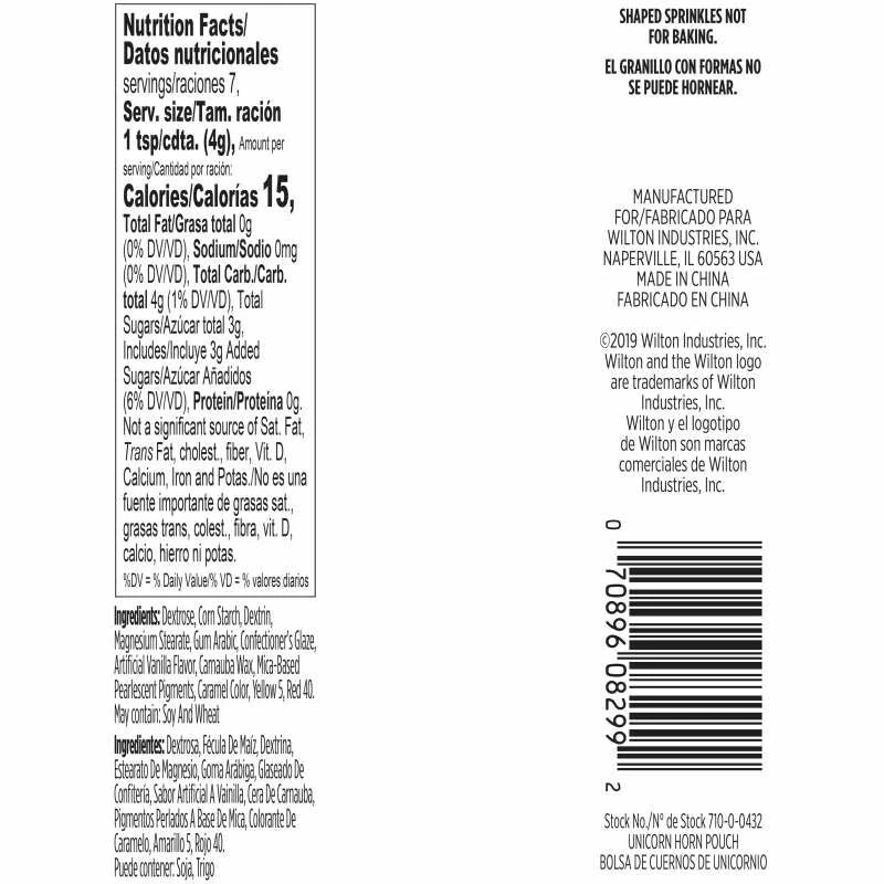 Wilton Gold Unicorn Horns SMALL Sprinkle Pouch Supplies 5 Wilton Gold Unicorn Horns SMALL Sprinkle Pouch Supplies