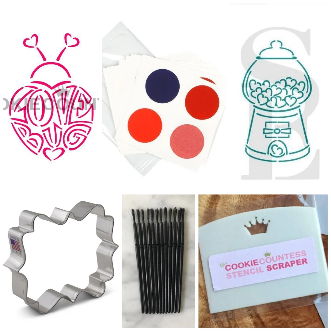 Cookie Countess Valentine's Day PYO BUNDLE Stencils 3 Cookie Countess Valentine's Day PYO BUNDLE Stencils