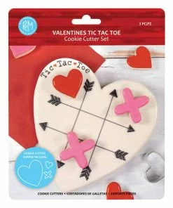 R&M International Valentine Tic Tac Toe 3pc JUMBO XL Cookie Cutter Set Cutters