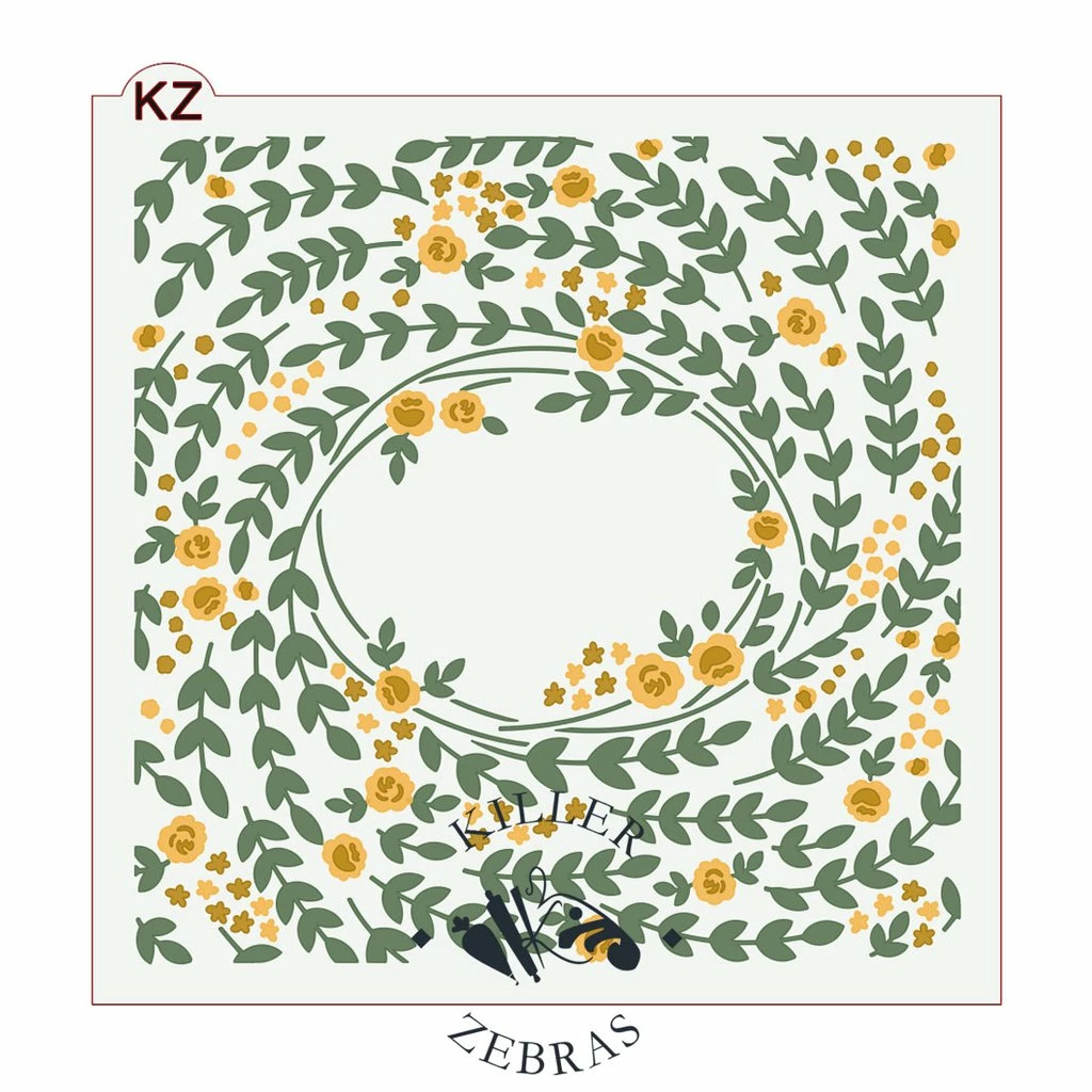 Killer Zebras Stencils Vintage Floral Frame 3pc KZ Stencil 3 Killer Zebras Stencils Vintage Floral Frame 3pc KZ Stencil