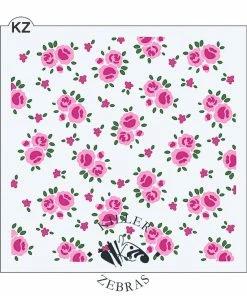 Killer Zebras Vintage Roses 3pc KZ Stencil