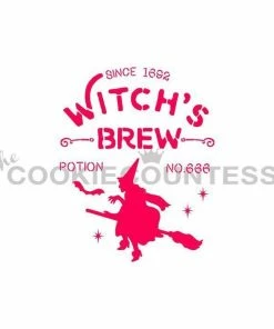 Cookie Countess Stencils Witch's Brew Potion Label Stencil