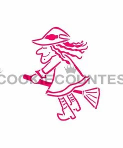 Cookie Countess Stencils Witch On A Broom PYO Stencil