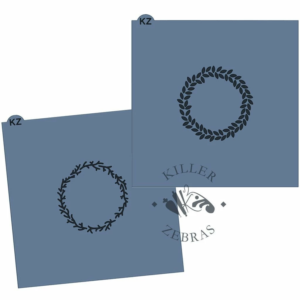 Killer Zebras Wreath 2pc KZ Stencil Stencils 3 Killer Zebras Wreath 2pc KZ Stencil Stencils