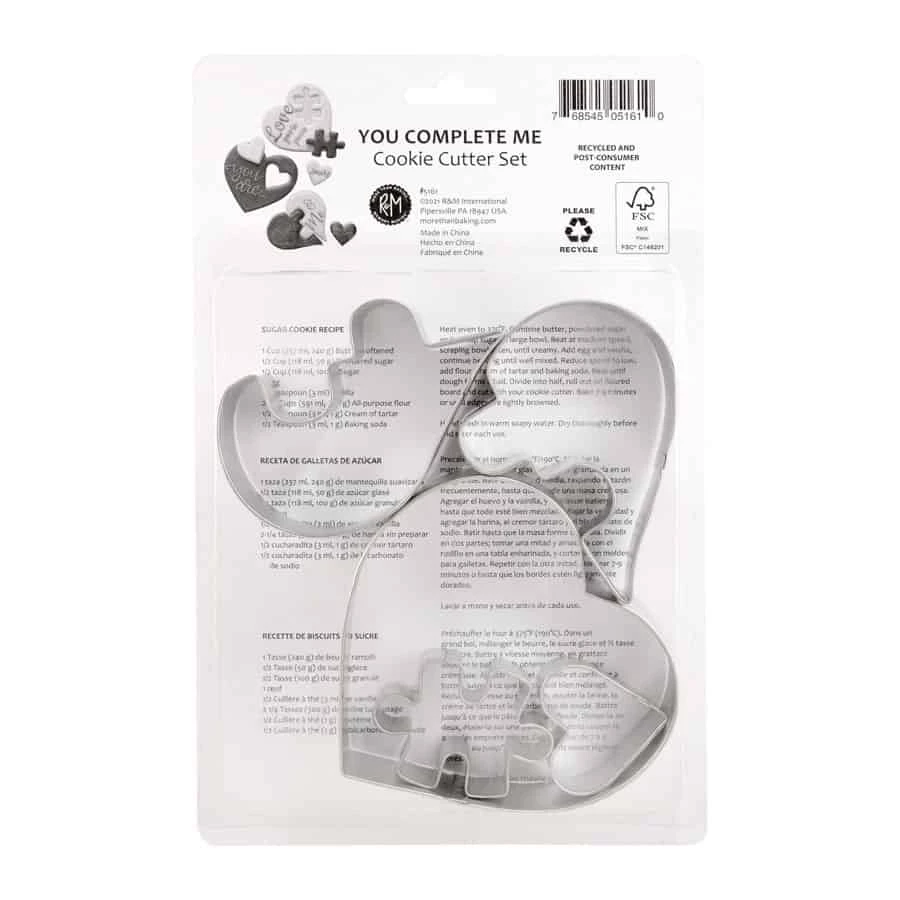 R&M International You Complete Me Valentine 5pc Cookie Cutter Set Cutters 5 R&M International You Complete Me Valentine 5pc Cookie Cutter Set Cutters