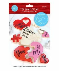 R&M International You Complete Me Valentine 5pc Cookie Cutter Set Cutters