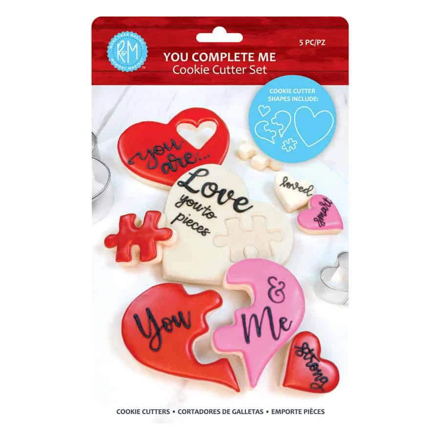 R&M International You Complete Me Valentine 5pc Cookie Cutter Set Cutters 3 R&M International You Complete Me Valentine 5pc Cookie Cutter Set Cutters
